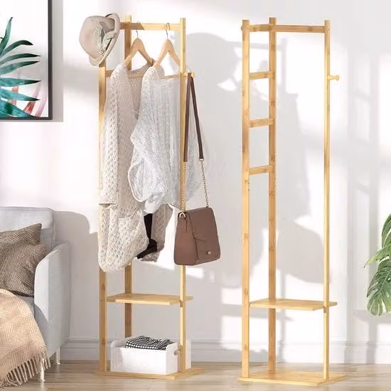 Appoggio abbigliamento a stantuffo in acciaio inossidabile e legno Modello 12345 bianco L: 120 cm, P: 40 cm, H: 180 cm