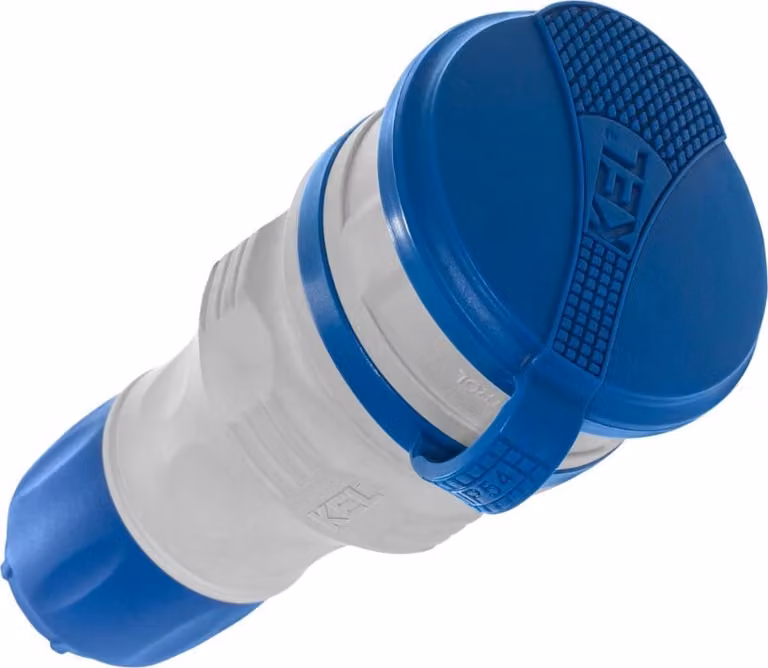 Prese portatile con coperchio, 16A, 2P+T, 250V, grado di protezione IP54, grigio/blu, modello GN-54, codice W-97979