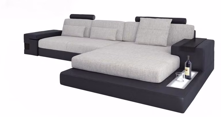 Stoff L-Form Couch Wohnzimmer Ecksofa moderne Design Textil großes Sofa Modern