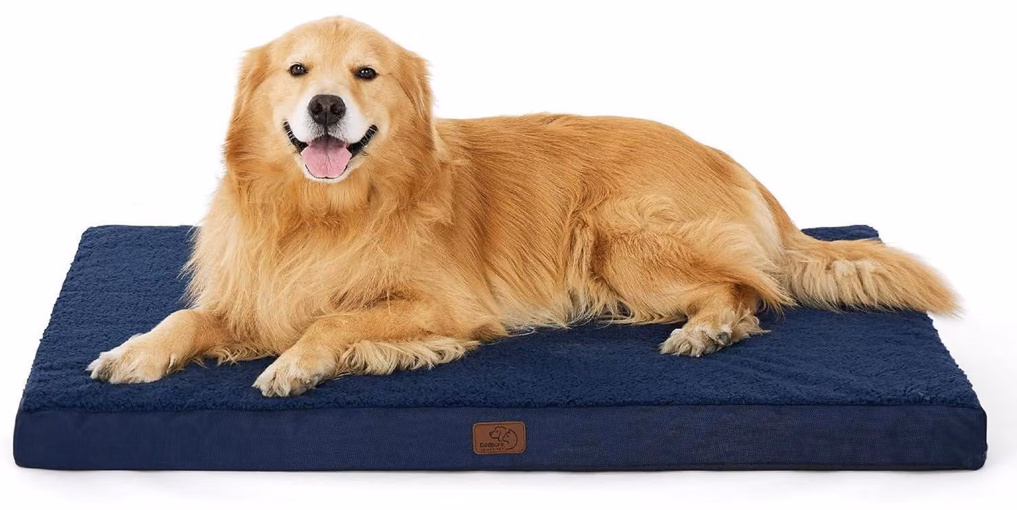 Cuccia ortopedica per cani, 112x81x8 cm, blu navy, lavabile, adatta a cani di grossa taglia
