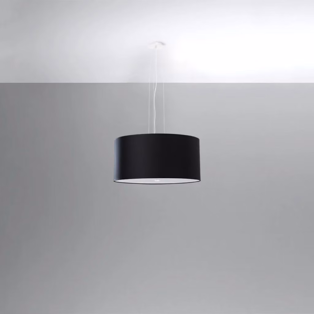 Lampadario a sospensione OTTO 50 Sollux Lighting nero con vetro e tessuto, altezza regolabile – 2