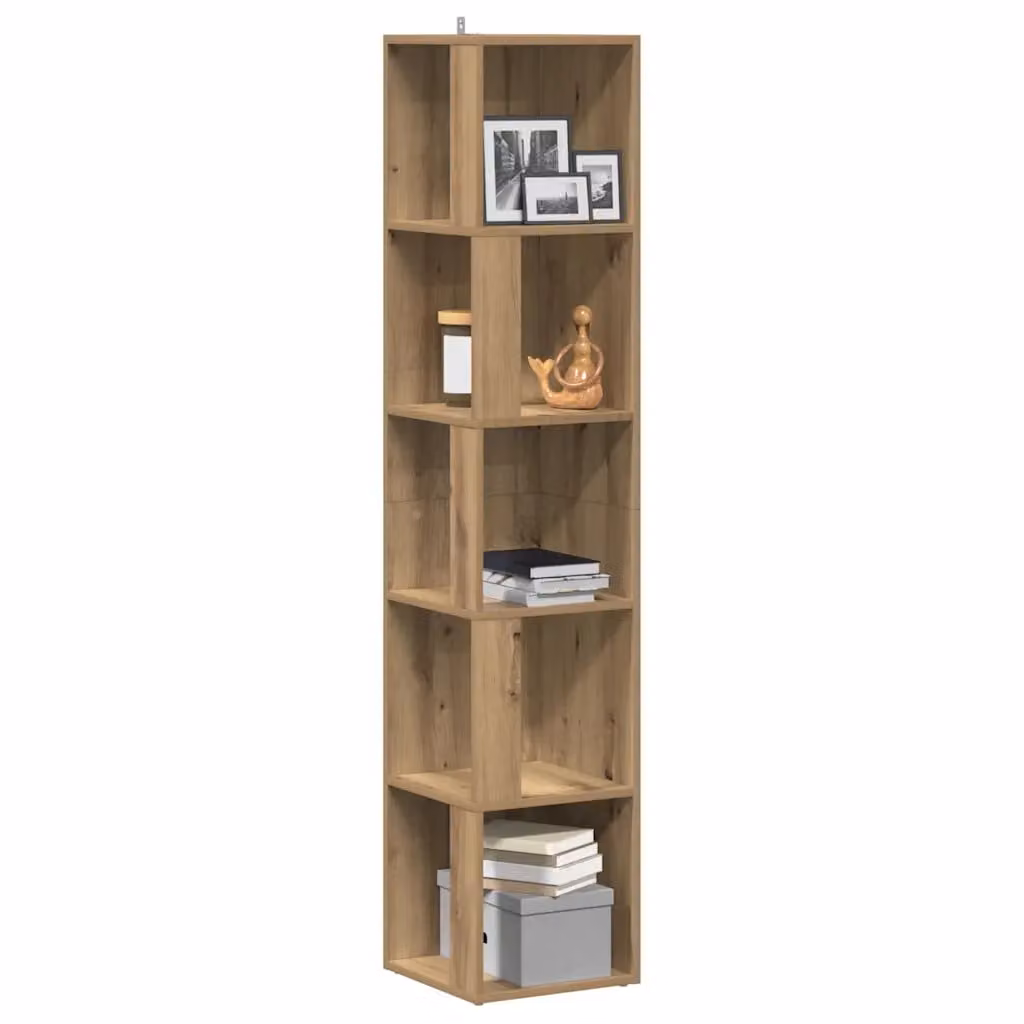 Mobile a angolo vidaXL in legno marrone con ripiani interni e ante, L/P/H: 33 x 33 x 165 cm