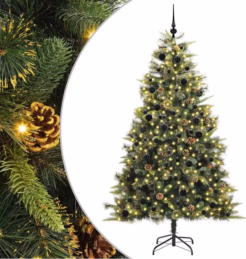 Albero di Natale artificiale pieghevole con pigne 240 cm