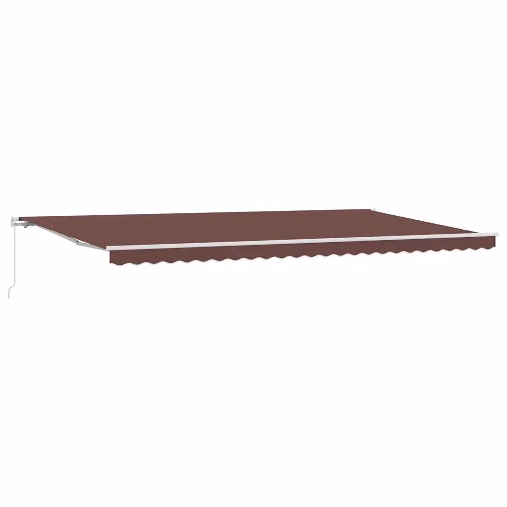 Tenda da sole retrattile manuale VIDAXL in alluminio e poliestere, colore marrone, L: 500 cm, P: 300 cm – 2