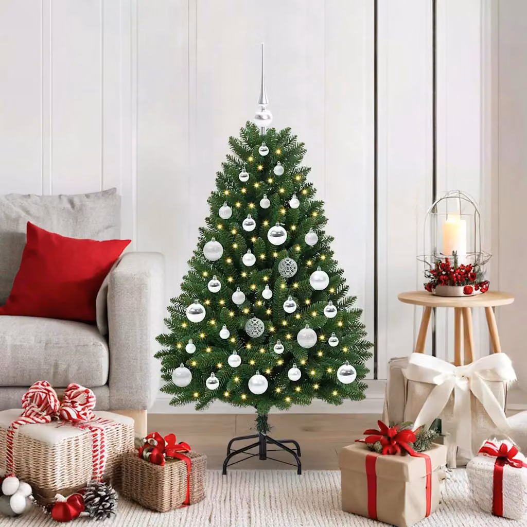 Albero di Natale artificiale vidaXL verde con 150 LED bianco caldo