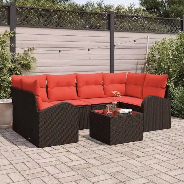 Set Divano da Giardino Marrone 55 x 55 x 37 cm polyrattan 3345944