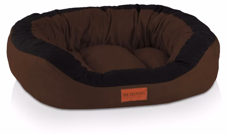 Cuccia per cani BedDog PRINS PREMIUM in resistente tessuto Alicante, MOCCA (nero/marrone), L