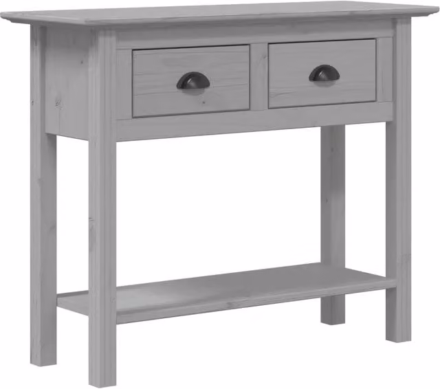 Tavolo Consolle d'Ingresso BODO in Legno di Pino Grigio L 91 x P 35 x H 74 cm