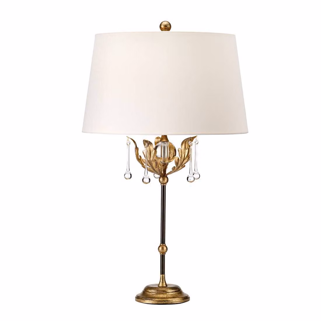 Lampada da tavolo con paralume Amarilli bianco e oro, 1xE27x60W, tessuto, dimensioni: 72x43x19 cm, IP20, Elstead