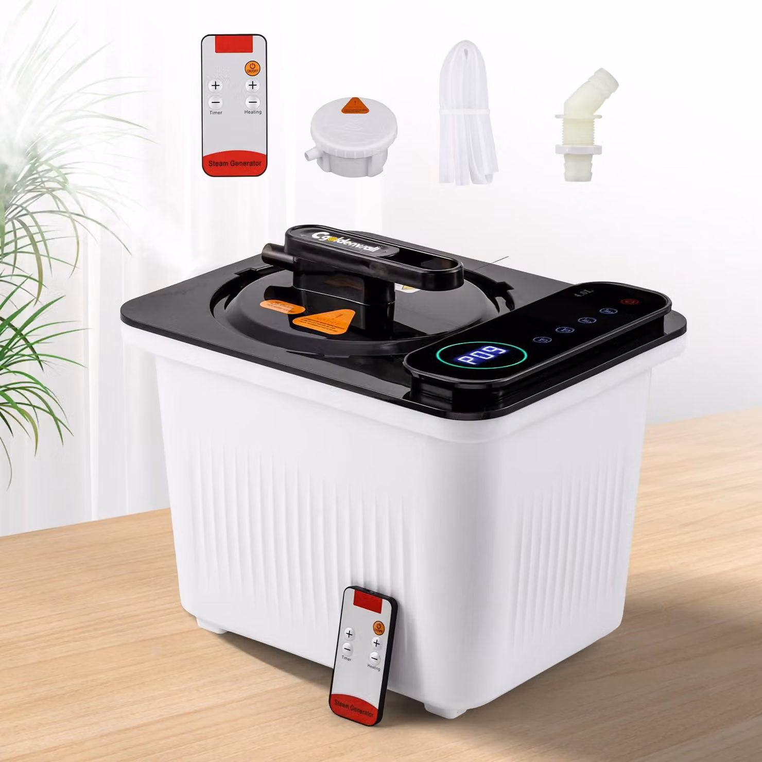 Generatore di vapore per sauna, capacità 4 litri, 2000 W, con touchscreen e telecomando con portata fino a 10 metri
