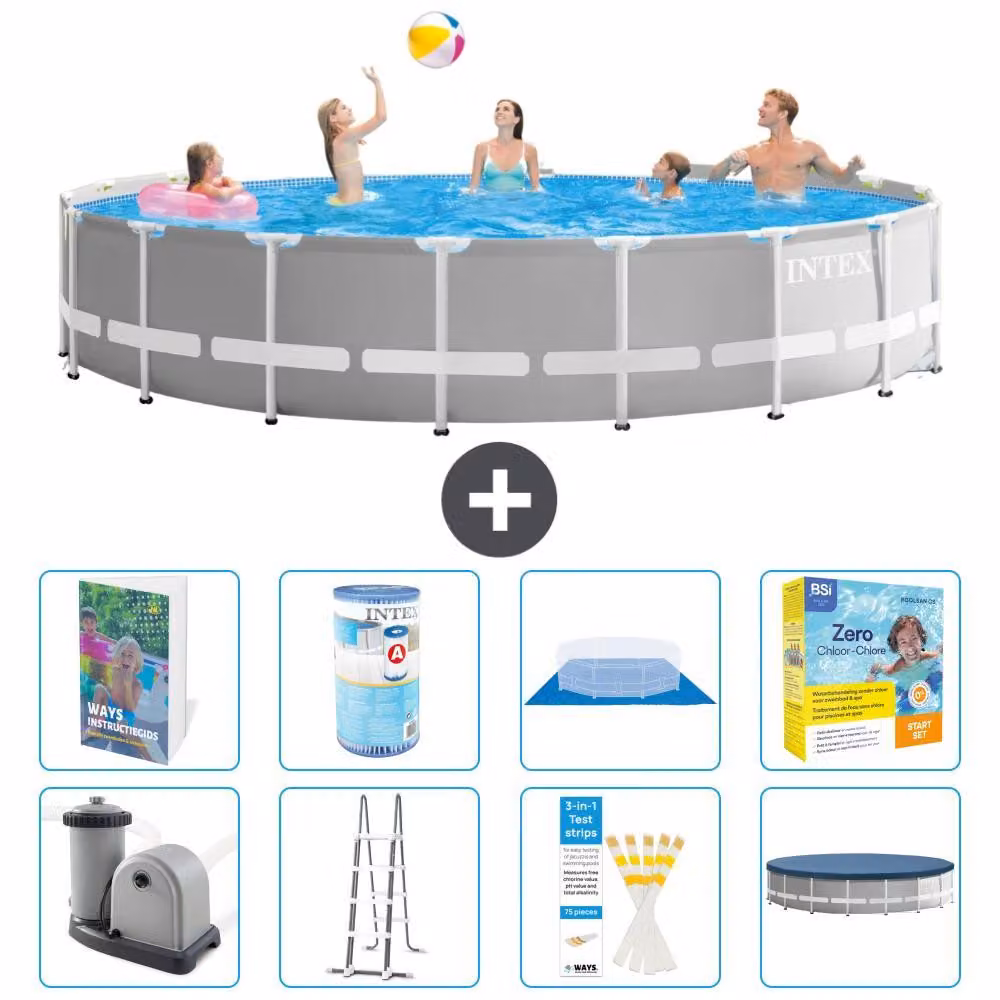 Struttura per piscina a forma di prisma - 549x122 cm - composta da 7 elementi - modello S572