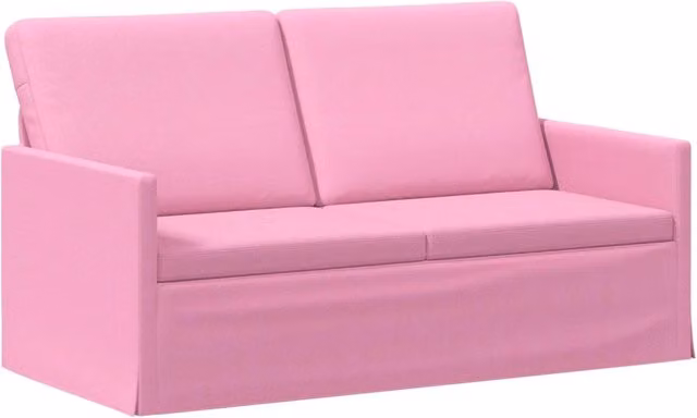 Divano a 2 posti moderno vidaXL in tessuto rosa con struttura in metallo L/P/H: 150 x 81 x 82 cm