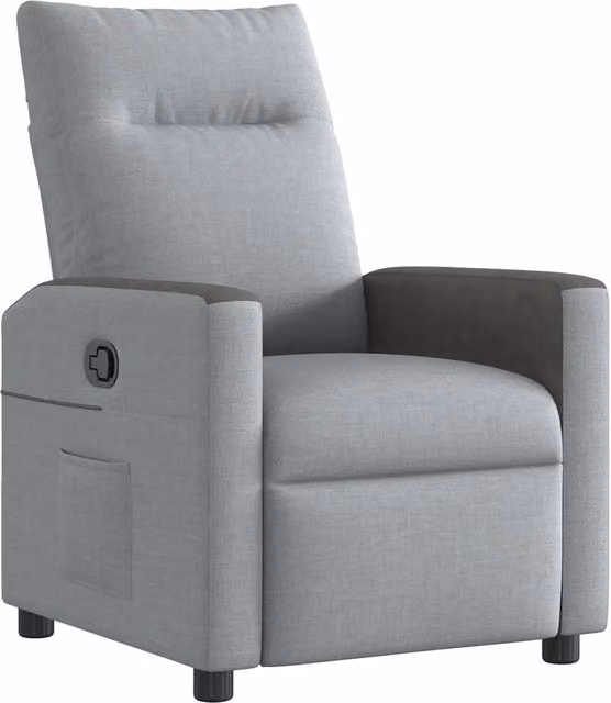Poltrona | Sedia Relax Reclinabile in Tessuto Grigio Chiaro
