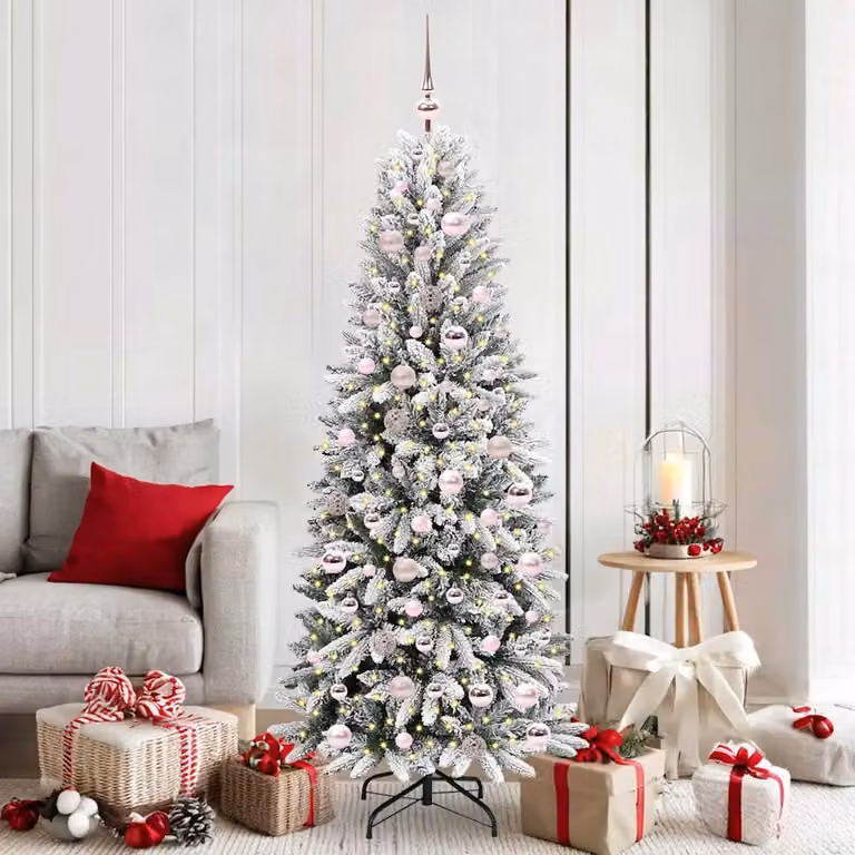 Albero di Natale artificiale moderno vidaXL bianco e verde con 300 LED luce bianca calda