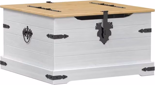 storage box Bianco 78 x 78 x 45 cm Pino massello CFW5963281