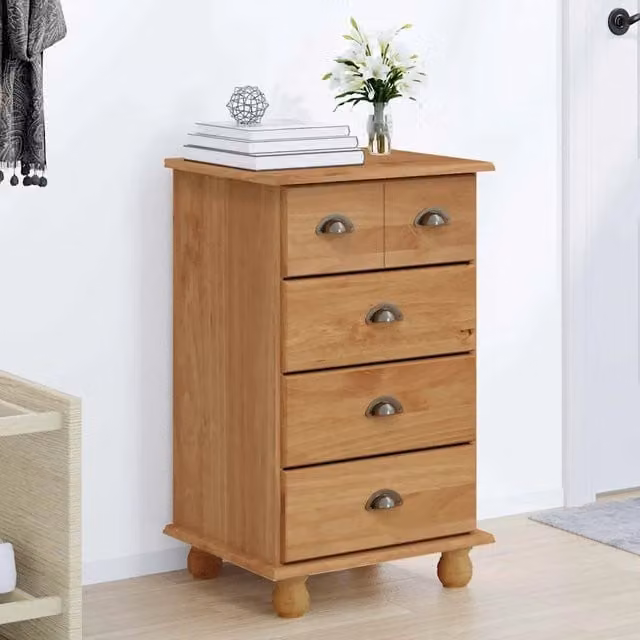 Cassettiera moderna in legno di pino vidaXL Marrone L: 48,5 cm, P: 40 cm, H: 79 cm