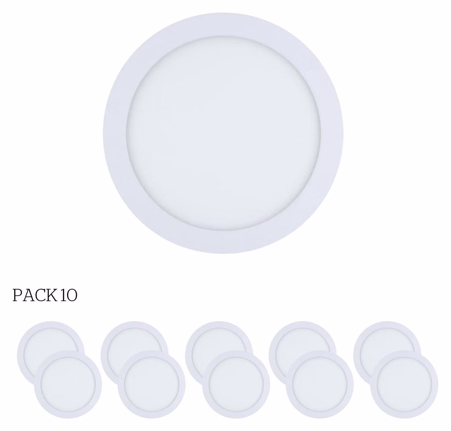 Easy Circular: 10 faretti a LED integrato, temperatura di colore 3000K, per illuminazione direzionale, con interruttore on/off, diametro 30 cm, colore bianco