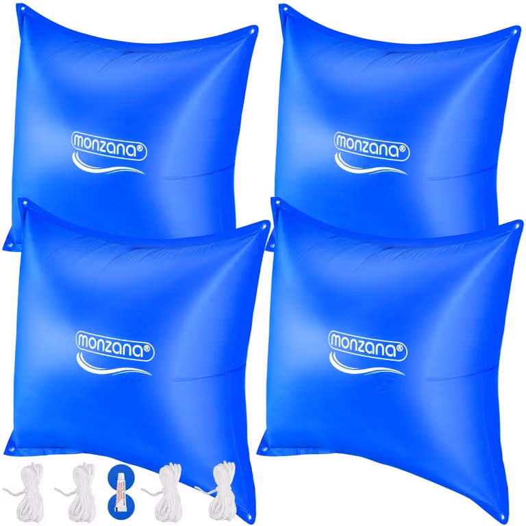 Set di 4 cuscini per piscina, 120x120 cm, PVC resistente al freddo, uso invernale