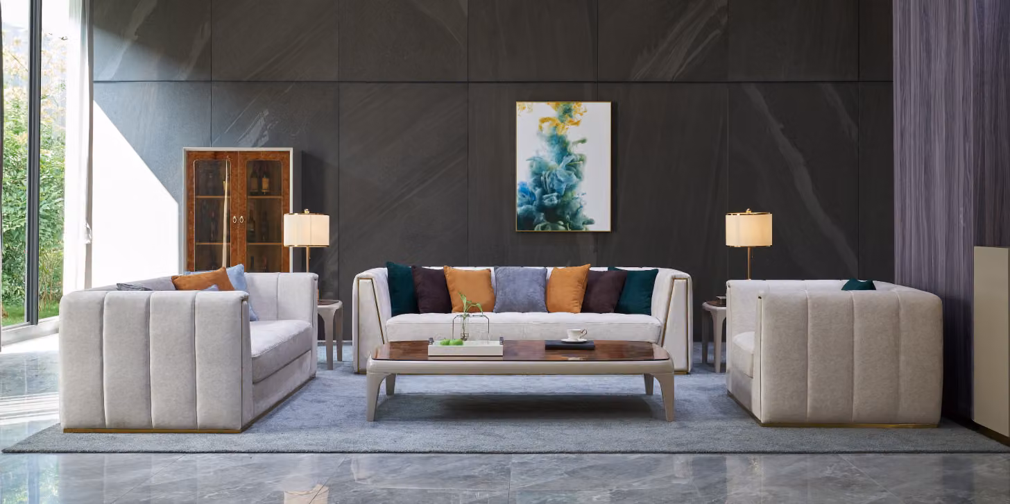Sofagarnitur 3+2+1 Sitzer Klassischer Wohnlandschaft Sofas Couchen Polster