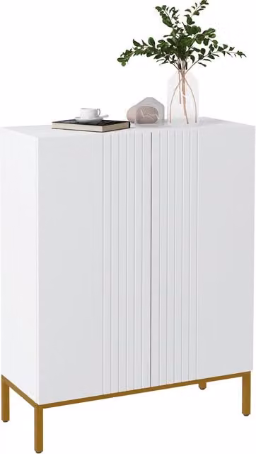 Scarpiera Moderna Minimal con Ante Soft Close Bianco L: 80 cm, P: 30 cm, H: 100 cm
