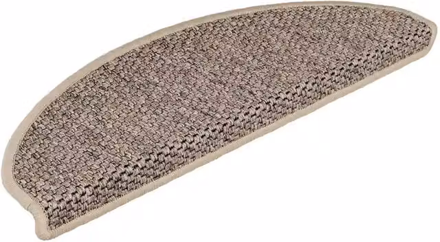 Set di 15 Tappeti Adesivi per Scale con Aspetto Sisal Beige, Antiscivolo e Fonoassorbenti, L: 65 cm, P: 21 cm, H: 4 cm