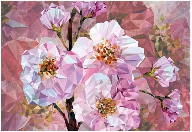 Fotomurale floreale KOMAR Blooming gems, Multicolore, L: 368 cm, H: 248 cm