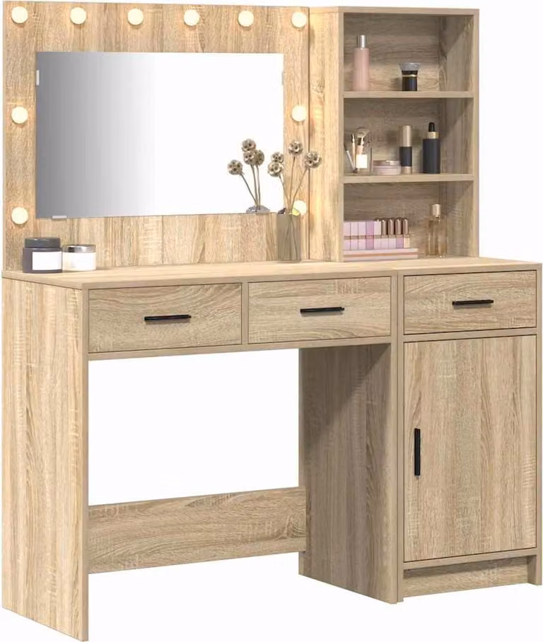 Tavolo da Trucco con cassetto 2 pcs Marrone Legno multistrato