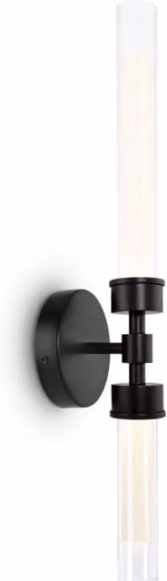 Applique moderna Maytoni Stelo con LED integrato in metallo e vetro nero o oro/ottone con diffusore trasparente