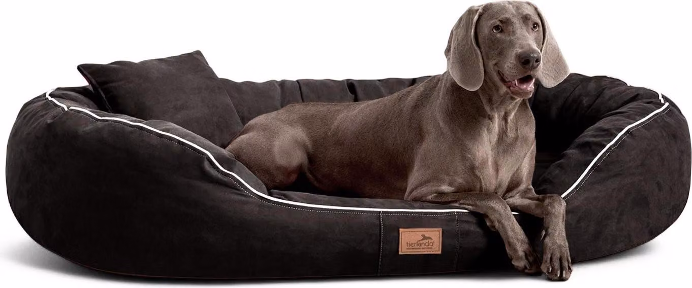 tierlando® Lettino ortopedico per cani MARLON VISCO PLUS velour - Dimensioni: 170x110cm | Colore: 03 Nero