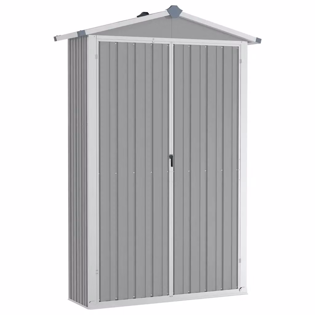 Capanno da Giardino Videx Grigio in Acciaio Zincato con Doppia Porta e Ventola Laterale L/P/H: 116 x 45 x 175 cm – 2