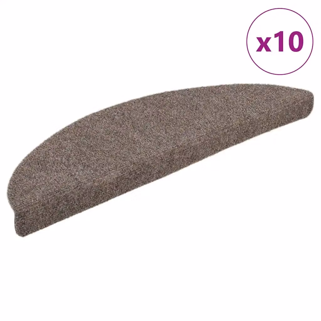 vidaXL Tappetini per scale autoadesivi 10 pz 56x17x3 cm beige