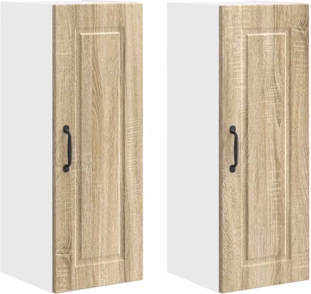 Set di 2 pensili da cucina PORTO in Rovere Sonoma marrone con ante a battente, L/P/H: 30 x 31 x 80 cm