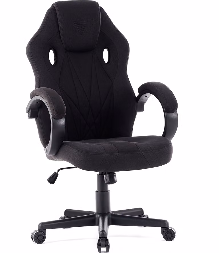 SENSE7 Prism Gaming Chair Fabric Black - Sedia da ufficio ergonomica Sedia da scrivania per PC Sedia da gaming Funzione oscillante Sedia da gaming 120 kg Tessuto HDF™