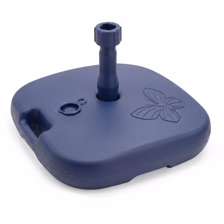 Supporto per ombrellone in plastica riempibile con acqua o sabbia - blu - Supporto per ombrelloni con aste fino a 32 mm