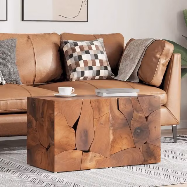 Set di 2 sgabelli vidaXL in legno di teak massello marrone L/P/H: 40 x 40 x 45 cm – 1