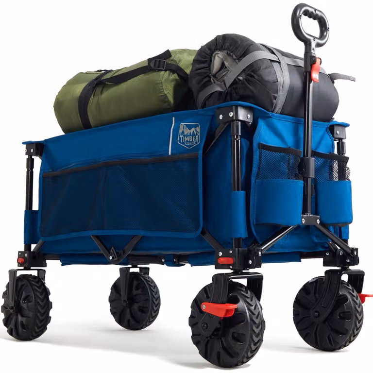 Carrello pieghevole XXL, capacità 200 litri, con freno e maniglia regolabile