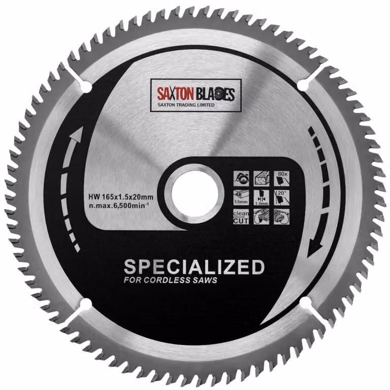 Lama circolare a disco duro TCT, 165 mm x 80T, taglio sottile, senza fili, compatibile con