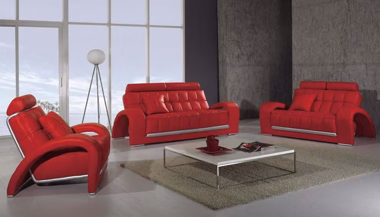 Ledersofa Couch Sofagarnitur 3+2 Sitzer Garnitur Design Moderne Sofa Couchen