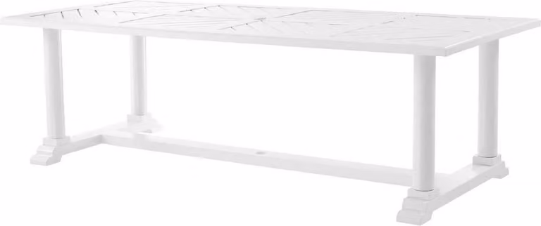 Tavolo da pranzo Casa Padrino bianco 240 x 103 x h. 75 cm - Tavolo da cucina rettangolare in alluminio resistente di alta qualità - Tavolo da giardino