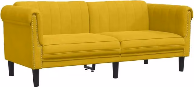 Divano | Divano da soggiorno | Sofa a 2 Posti Giallo in Velluto
