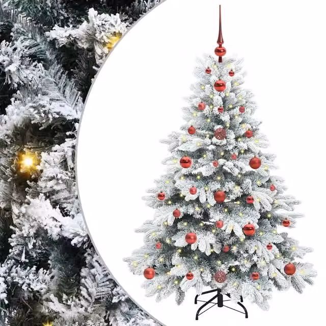 Albero di Natale Artificiale Moderno vidaXL Bianco con 150 LED Luce Calda in PE e PVC, Altezza: 120 cm