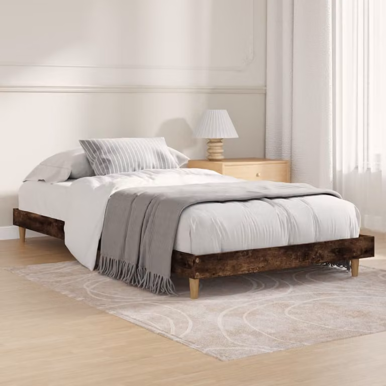 Giroletto senza materasso vidaXL in truciolato color rovere fumo L/P/H: 190 x 90 x 20 cm
