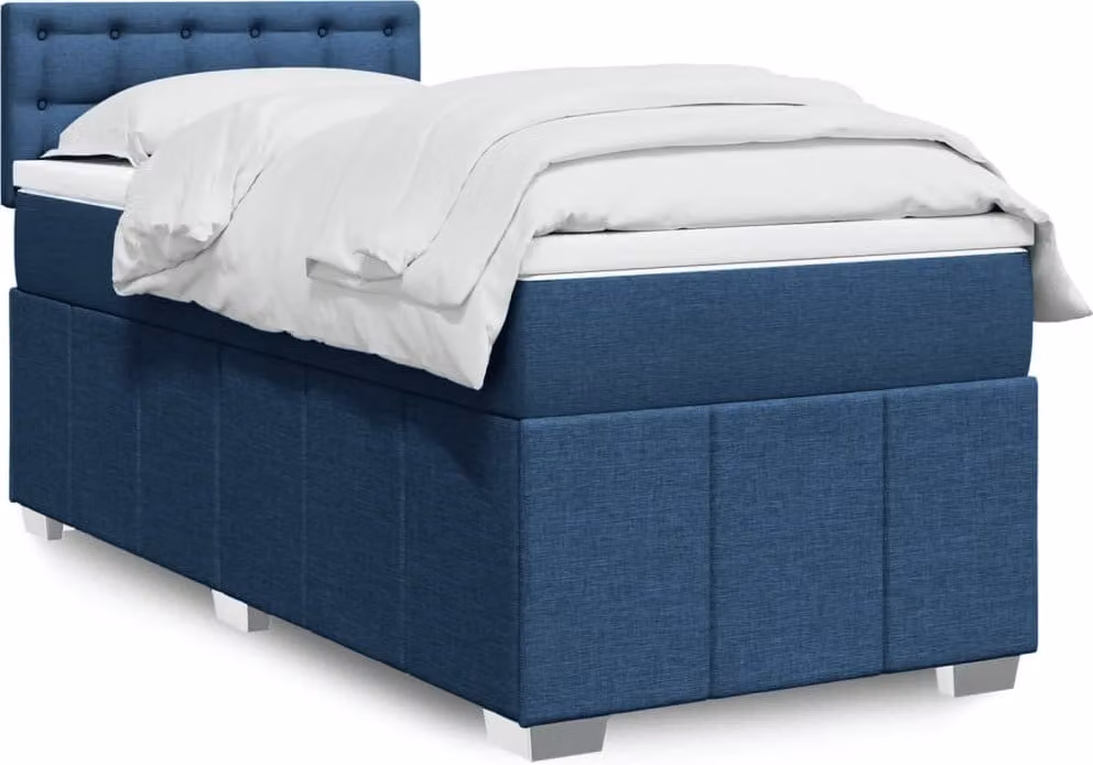 Maison Exclusive - Letto boxspring con materasso blu 90x200 cm Tessuto