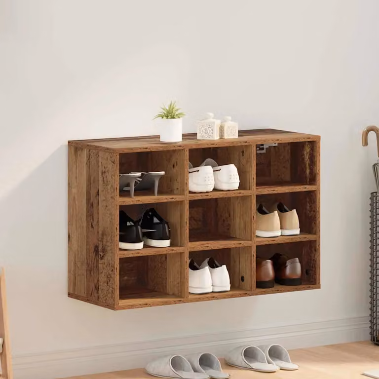 Scarpiera mobile moderna vidaXL in legno marrone L: 77,5 cm, P: 30 cm, H: 51 cm