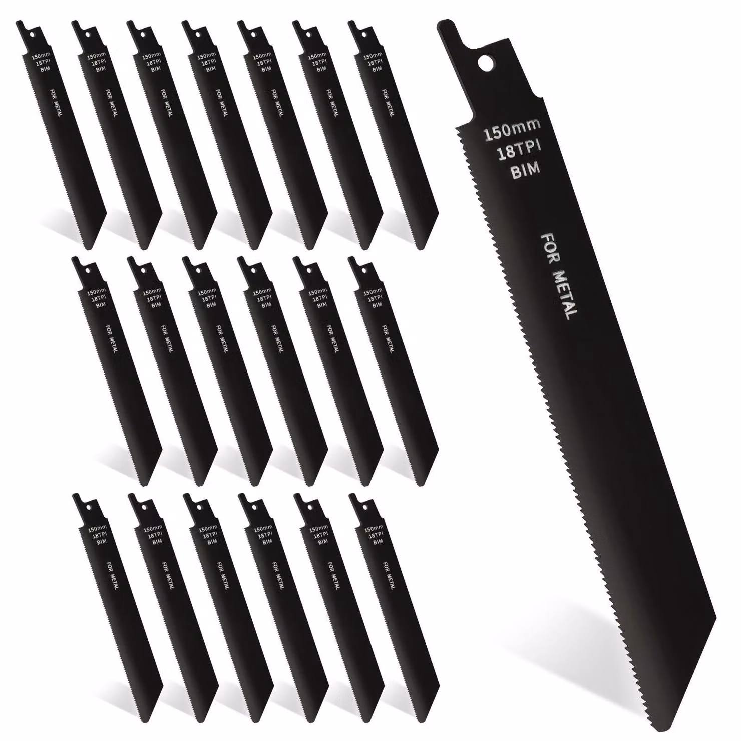 Lame di ricambio per seghe reciproche, 20 pezzi, 150 mm, set di lame bimetalliche con cobalto