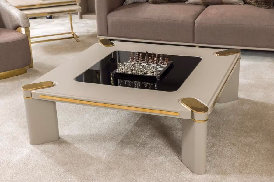 Robuster Couchtisch aus Holz – Für funktionales und stilvolles Wohnen.