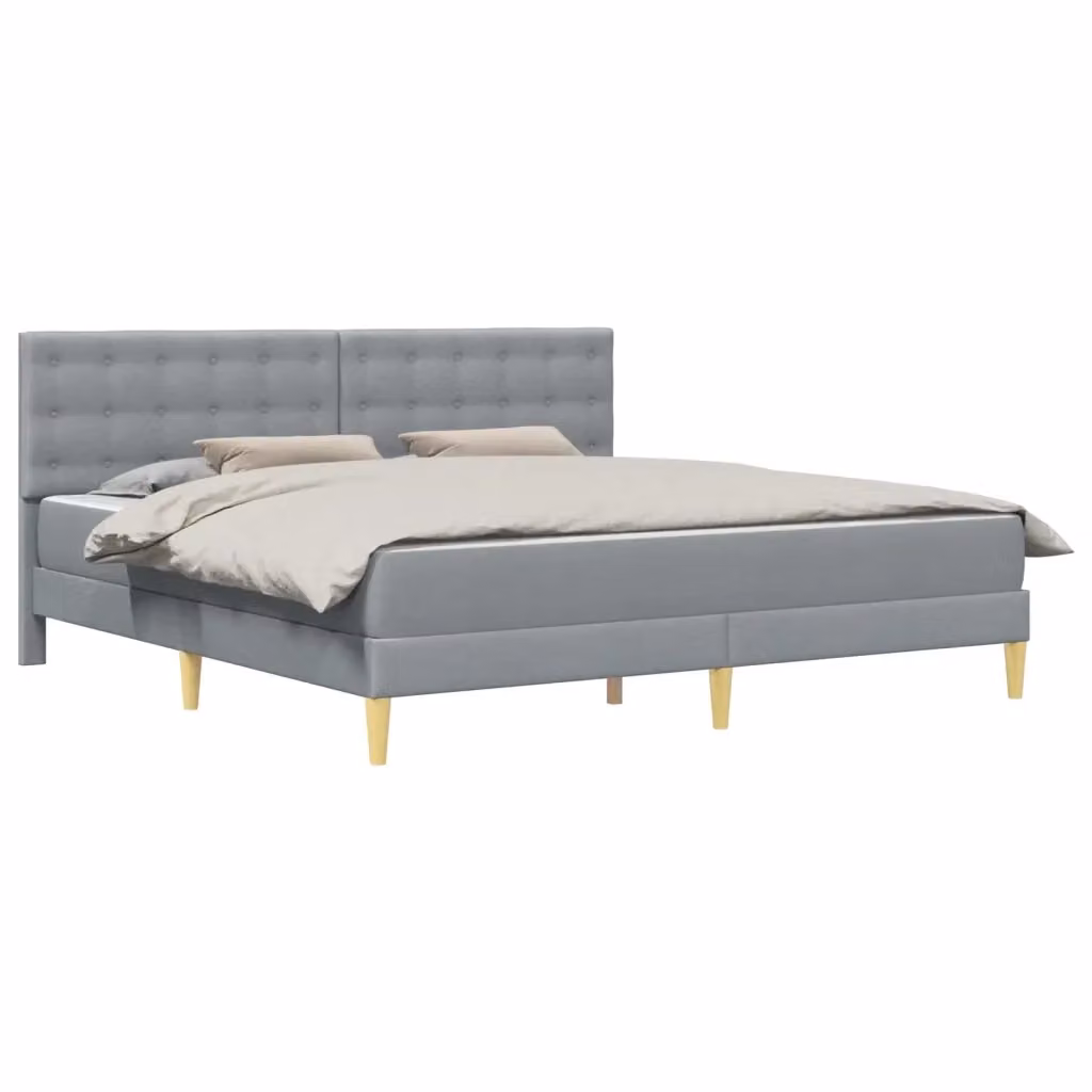 Struttura letto imbottita con materasso vidaXL Grigio, L/P/H: 200 x 200 x 96 cm – 2