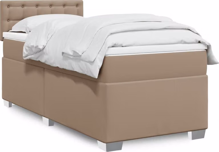 Maison Exclusive - Giroletto a Molle con Materasso Cappuccino 100x200cm Pelle finta