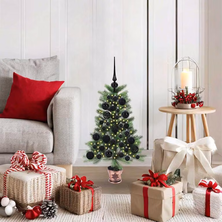 Maison Exclusive - Albero di Natale con 150 luci LED, base inclusa, colore verde, altezza 65 cm, materiale: polietilene