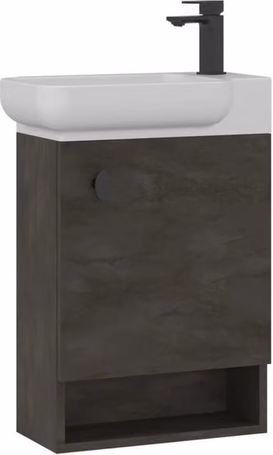 Mobile lavabo "Begonya 55" - 53 x 33 x 75 cm - Antracite / Avorio